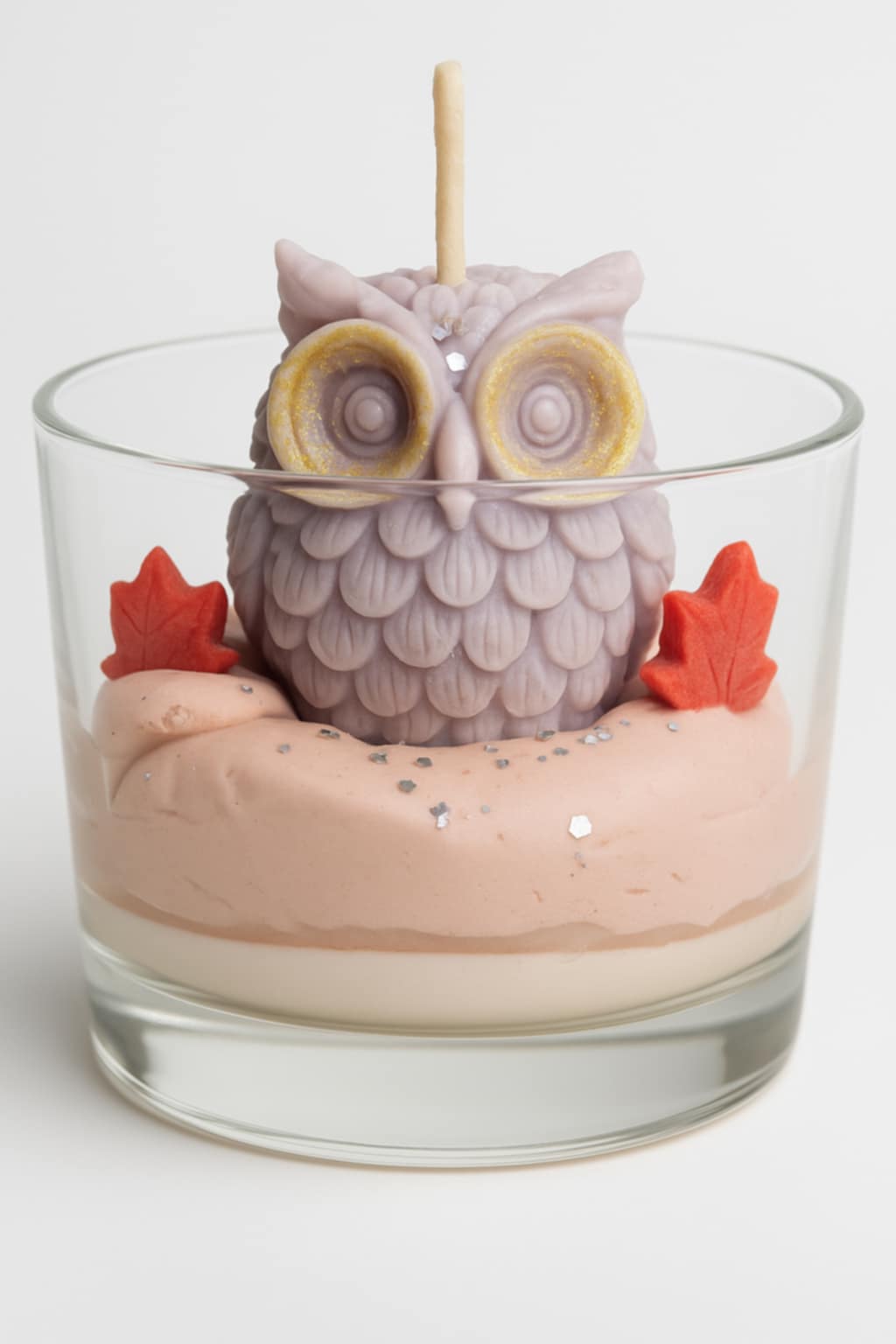 Grande Bougie joli hiboux parfum brioche au beurre