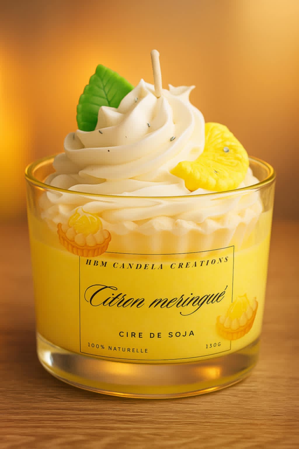 Bougie gourmande citron meringuée taille S