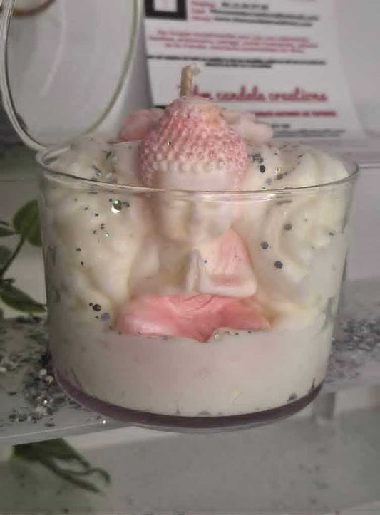 Bougie Bouddha fleur de coton